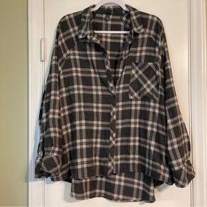 Oversized boyfriend flannel with pockets